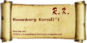 Rosenberg Kornél névjegykártya