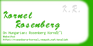 kornel rosenberg business card